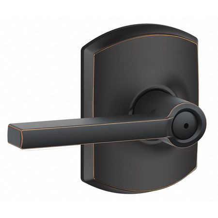 SCHLAGE F40 LAT 716 GRW LEVER LOCKSET ANTIQUE BRONZE PRIVACY