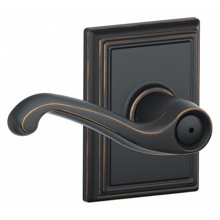 SCHLAGE F40 FLA 716 ADD LEVER LOCKSET ANTIQUE BRONZE PRIVACY