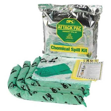BRADY SPC ABSORBENTS SKH-ATK ATTACK PAC PORTABLE CHEMICAL SPILL KIT