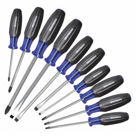 WESTWARD 401L82 SCREWDRIVER SET 10 PCS MULTICOMPONENT