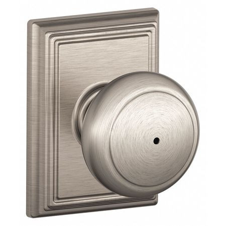 SCHLAGE F40 AND 619 ADD KNOB LOCKSET SATIN NICKEL PRIVACY GR 2