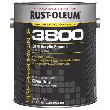 RUST-OLEUM 315506 COATING, 3800, 1 GAL, SILVER GRAY, GLOSS
