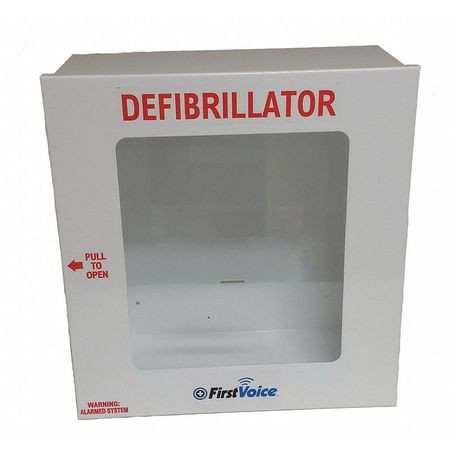 FIRST VOICE TSGEN-1 DEFIBRILLATOR STORAGE CABINET WHITE