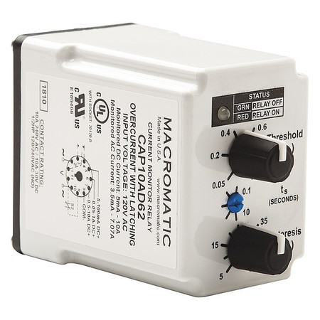 MACROMATIC CAP10AD68 CURRENT SENSING RELAY SPDT FORM 24VAC