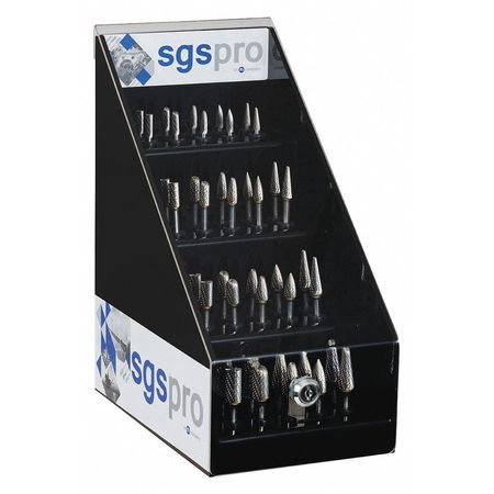 SGS PRO 18264 CARBIDE BUR SET DOUBLE CUT 40PCS. 1/4IN