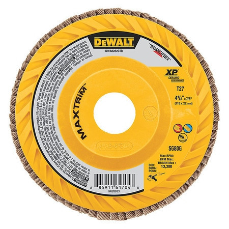 DEWALT TOOLS DWA8282CTR 4-1/2 X 7/8 80G T27 XP CERAMIC TRIM FLAP