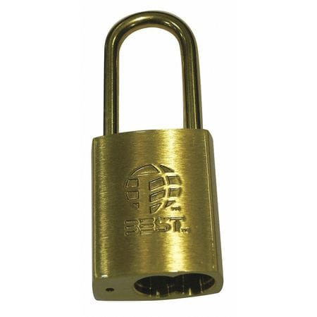 BEST 21B782L606 B SERIES BRASS PADLOCK, 5/16" SHACKLE DI