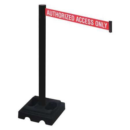 RETRACTA-BELT 332PSB-AAO BARRIER POST RED/WHITE BELT TEXT SQUARE