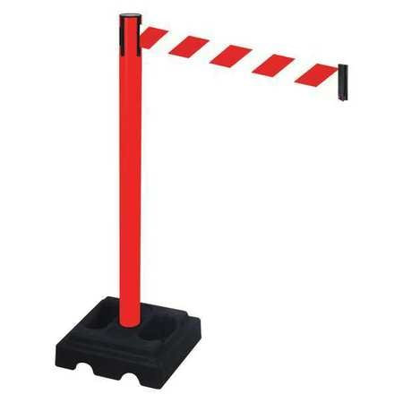 RETRACTA-BELT 332PRD-RWD BARRIER POST BLACK RED/WHITE BELT