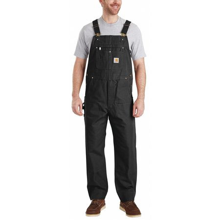 CARHARTT 102776-001-38x34 BIB OVERALLS 38 WAIST SZ 34 INSEAM BLK