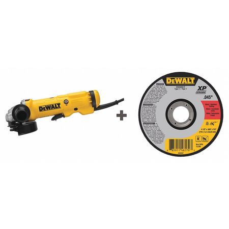 DEWALT TOOLS DWE43114/DWA8951F ANGLE GRINDER W/ (25) ABRASIVE WHEELS
