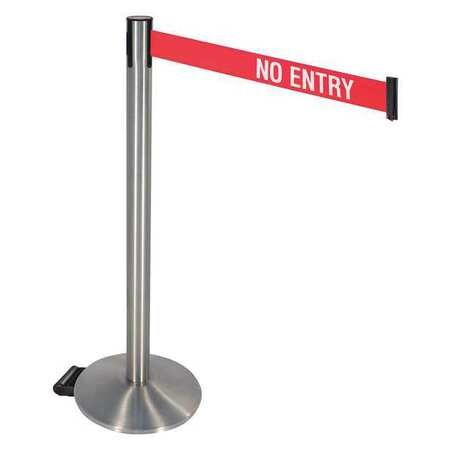 RETRACTA-BELT 334SASS-NE BARRIER POST GRAY 40 IN H NO ENTRY