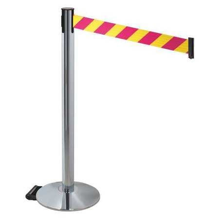 RETRACTA-BELT 334PAPC-MYD BARRIER POST GRAY MAGENTA/YELLOW BELT