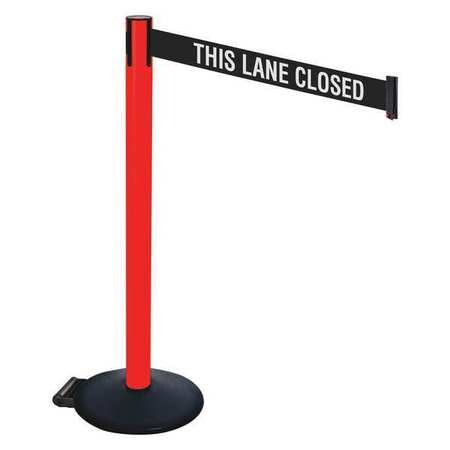 RETRACTA-BELT 335PRD-TLC BARRIER POST BLACK/WHITE BELT W/WHEELS