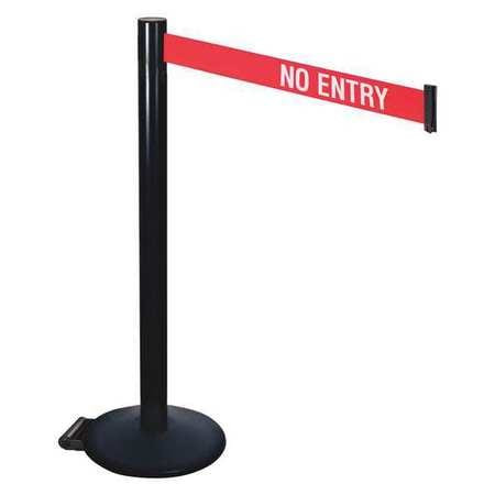 RETRACTA-BELT 335BA-NE BARRIER POST BLACK 40 IN H NO ENTRY