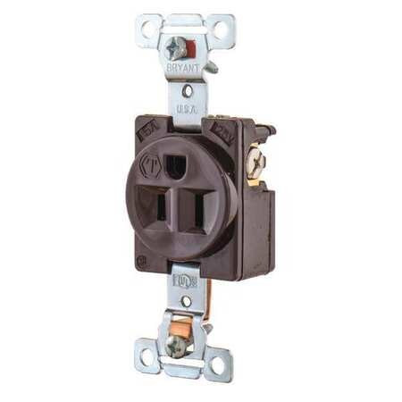 BRYANT 5261 RECEPTACLE BRWN 15A NYLON 0.5 HP 2 POLES
