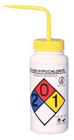 SCIENCEWARE F11816-0015 WASH BOTTLE STD 16 OZ BLEACH YELLOW PK4