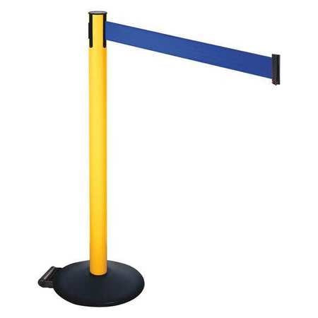 RETRACTA-BELT 335PYW-BL BARRIER POST PVC POST BLUE BELT W/WHEELS