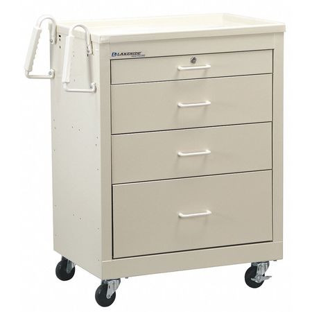 LAKESIDE BV03 BEDSIDE CART,BEIGE CABINET