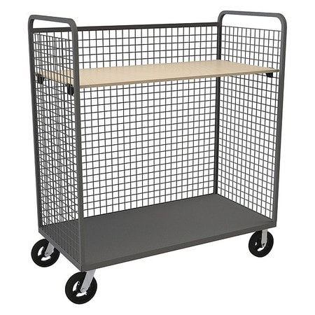 DURHAM MFG CO W3ST-306068-1AS-8MR95 DURHAM MFG® WIRE CART W/ 2 SHELVES,