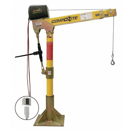 OZ LIFTING PRODUCTS OZ1200DAV-DCW-SP7 DAVIT CRANE KIT,1200 LB,22 TO 66IN REACH