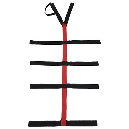 MABIS 22000 BK/RD STRETCHER STRAP SYSTEM BLACK AND RED