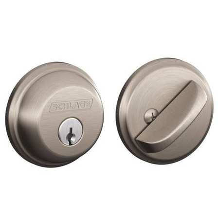 SCHLAGE B60N 619 DEADBOLT SATIN NICKEL SINGLE CYLINDER