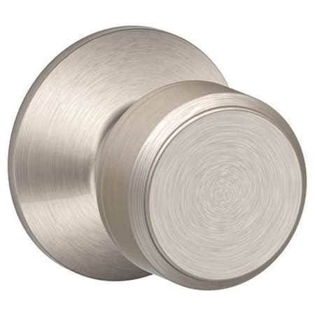 SCHLAGE F10 BWE 619 PASSAGE LATCH, BOWERY KNOB, SATIN NICKEL