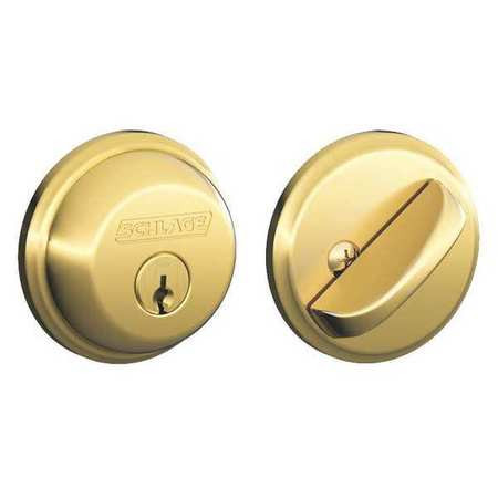 SCHLAGE B60N 605 KA4 DEADBOLT BRIGHT BRASS ALIKE KEYING