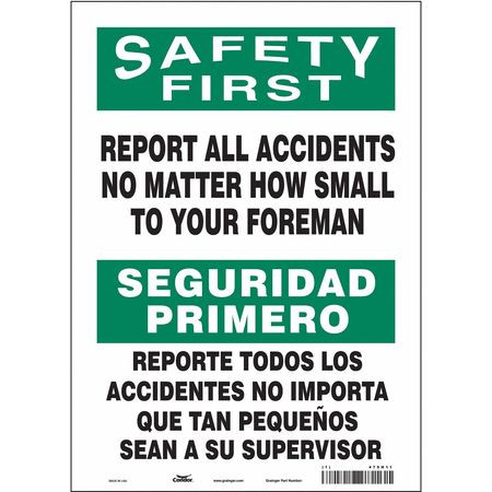 CONDOR USA INC 475H11 SAFETY SIGN 10 W 14 H 0.004 THICKNESS