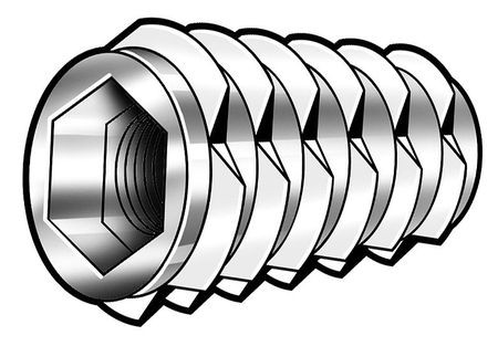 GRAINGER GLOBAL SOURCING 4KXR4 THREAD INSERT HEX 8-32 PK1000