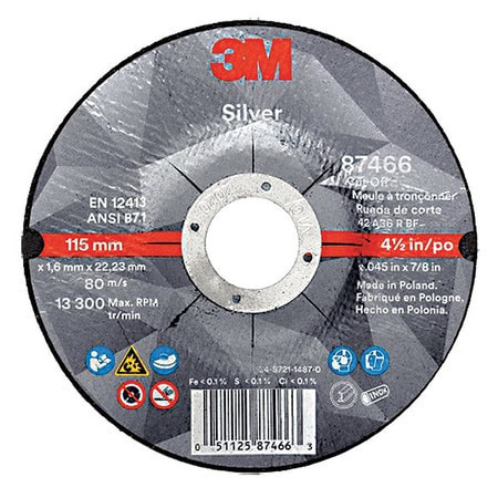 3M 87466 ABRASIVE CUT-OFF WHEEL 4-1/2 DIA.