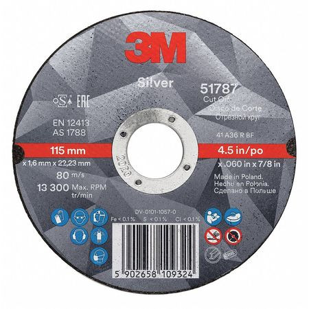 3M 87464 ABRASIVE CUT-OFF WHEEL 4-1/2 DIA.