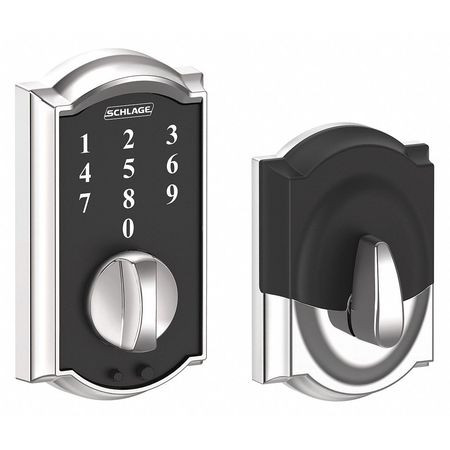 SCHLAGE BE375 CAM 625 ELECTRONIC LOCK DEADBOLT BRIGHT CHROME