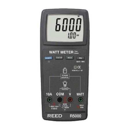 REED INSTRUMENTS R5000 AUTORANGING DIGITAL WATT METER, TRUE RMS