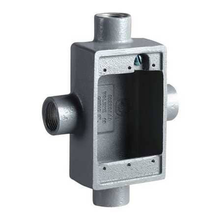 HUBBELL FSX-2M DEVICE BOX 3/4 HUB SHALLOW 4 INLETS