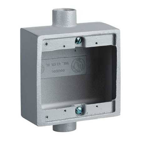 HUBBELL 2FDC-1 DEVICE BOX 1/2 HUB DEEP 2 GANGS