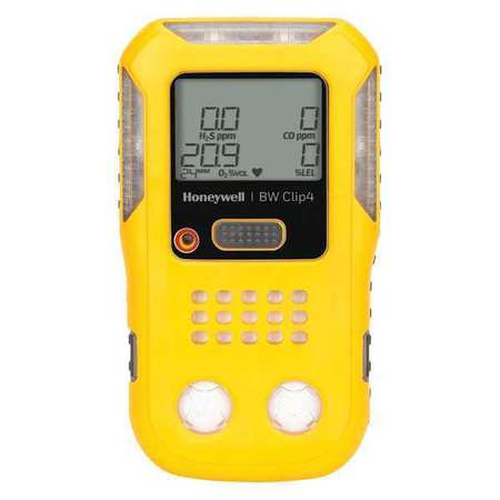 BW TECHNOLOGIES BY HONEYWELL BWC4-Y-N BW CLIP MULTI-GAS DETECTOR, AUDIBLE, VIB