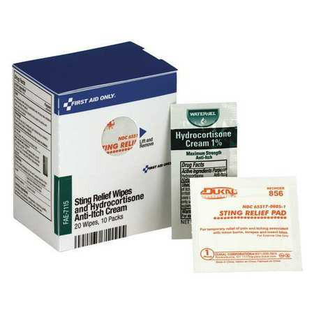 FIRST AID ONLY FAE-7115 STING RELIEF WIPES HYDROCORTISONE CREAM
