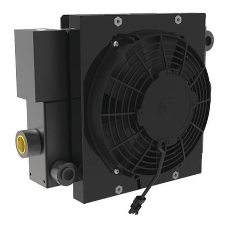 AKG D10-12-BP65 FORCED AIR OIL COOLER,12VDC,2 TO 30 GPM