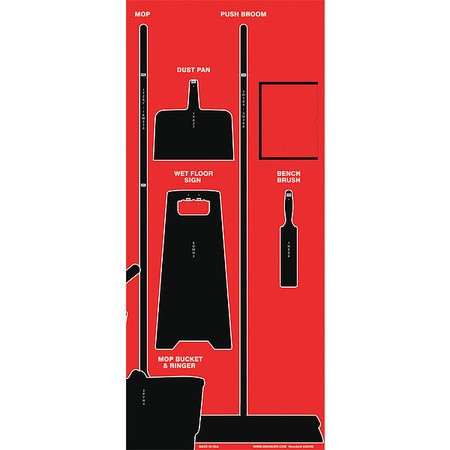 GRAINGER GLOBAL SOURCING GPSM303 SHADOW BOARD CLEANING BLK SHADOW COLOR