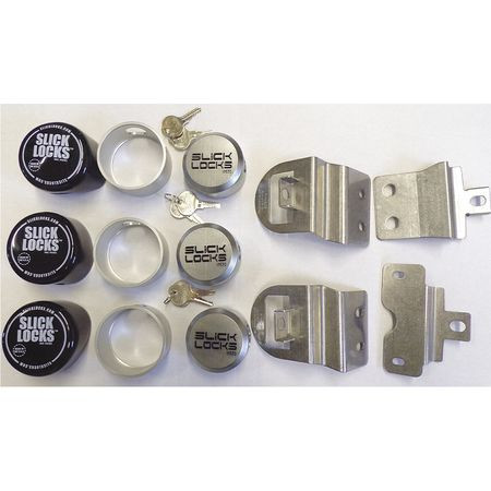 SLICK LOCKS PM-DBL-FVK-SLIDE-TK VEHICLE LOCK KITS,SS,DOUBLE SLIDING DOOR