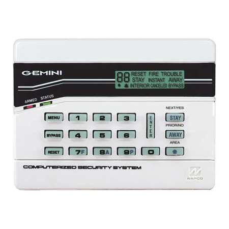 BUNN-O-MATIC CORP GEM-K4RF INTRUSION SYSTEM KEYPADS 5-7/8 W LED