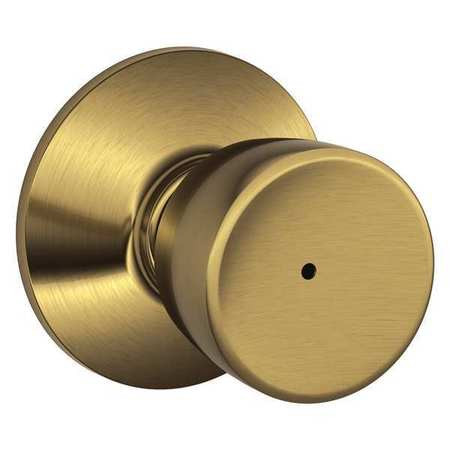 SCHLAGE F40 BEL 609 PRIVACY LOCK, BELL KNOB, ANTIQUE BRASS