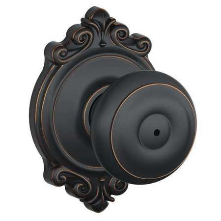 SCHLAGE F40 GEO 716 BRK KNOB LOCKSET MECHANICAL PRIVACY GRD. 2