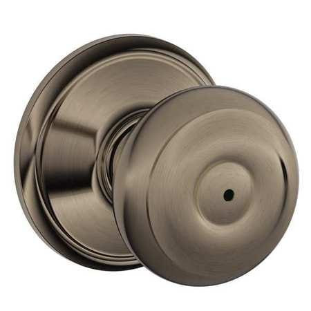 SCHLAGE F40 GEO 620 PRIVACY LOCK, GEORGIAN KNOB, ANTIQUE NIC