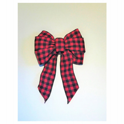 HOLIDAY TRIMS 6212 DELUXE BOW, BUFFALO PLAID, 8-1/5-IN. X 1