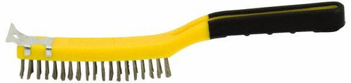 HYDE TOOLS 46810 WIRE BRUSH WITH SCRAPER, SOFT GRIP