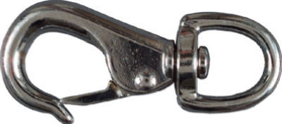 NATIONAL MANUFACTURING SALES CO. N222-836 NICKEL SNAP HOOK, ROUND SWIVEL EYE, 3/4 