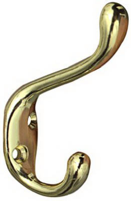 NATIONAL MANUFACTURING SALES CO. N248-229 HAT & COAT HOOK, HEAVY-DUTY, BRIGHT BRAS